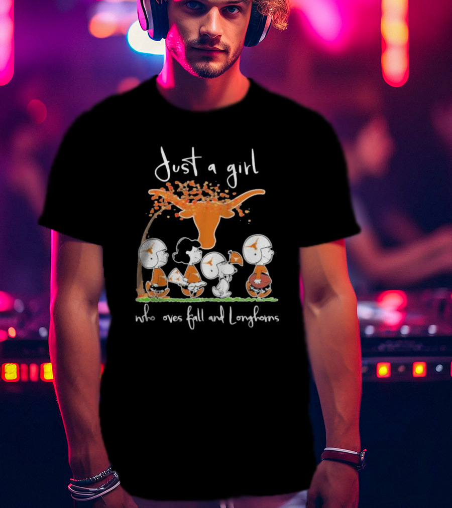Just A Girl Who Loves Fall And Longhorns T-Shirt