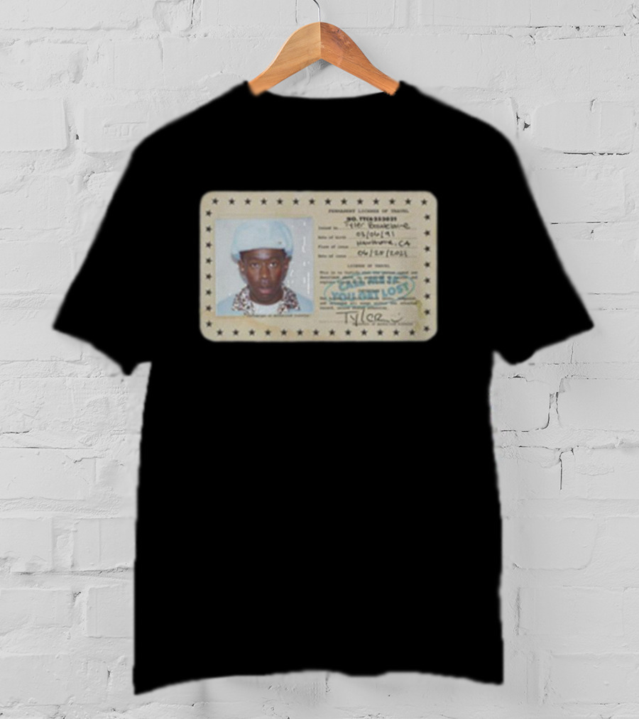 Tyler Call Me If You Get Lost License Card ID With Photograph T-Shirt