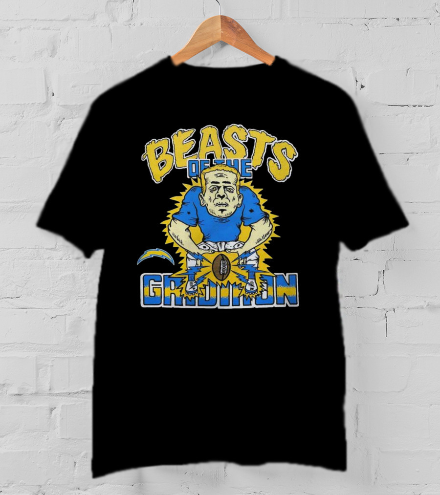 Los Angeles Chargers Beasts Of The Gridiron Football Player T-Shirt