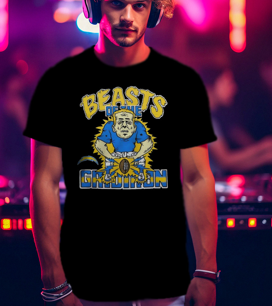 Los Angeles Chargers Beasts Of The Gridiron Football Player T-Shirt