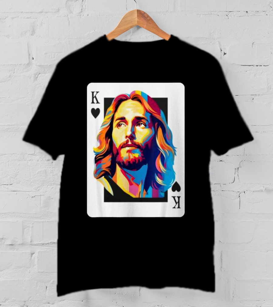 Jesus King Of Hearts Spades Christian Card T-Shirt