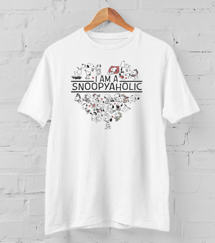 I Am A Snoopyaholic Heart Design For Snoopy Lovers T-Shirt