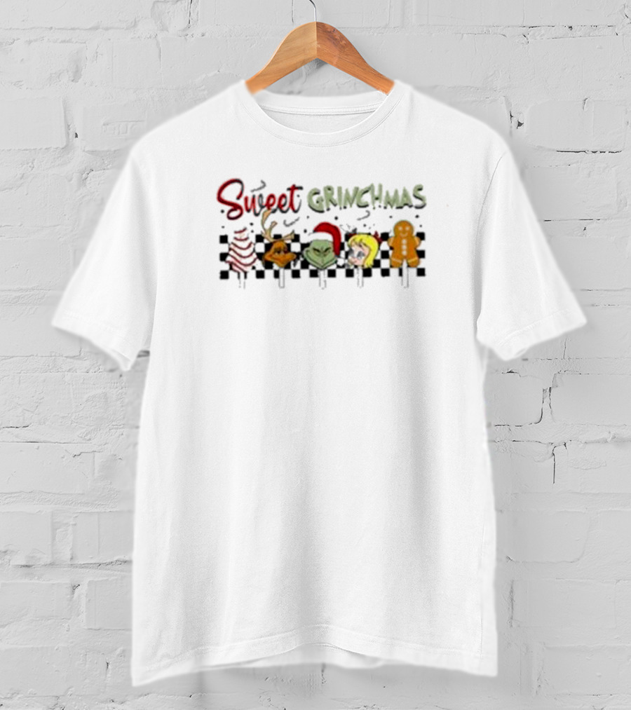 Sweet Grinchmas Christmas Tree Reindeer Grinch Gingerbread Man T-Shirt