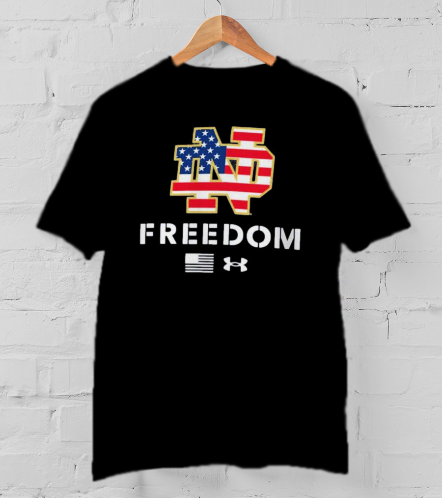Notre Dame Fighting Irish ND Stars And Stripes Freedom Under Armour T-Shirt