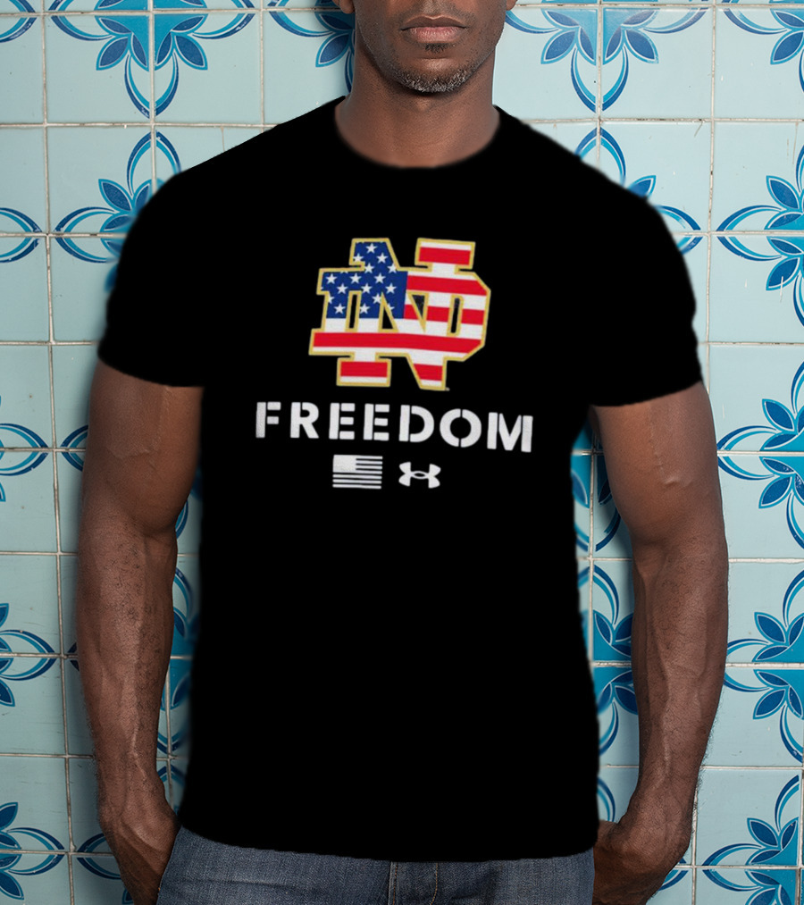Notre Dame Fighting Irish ND Stars And Stripes Freedom Under Armour T-Shirt