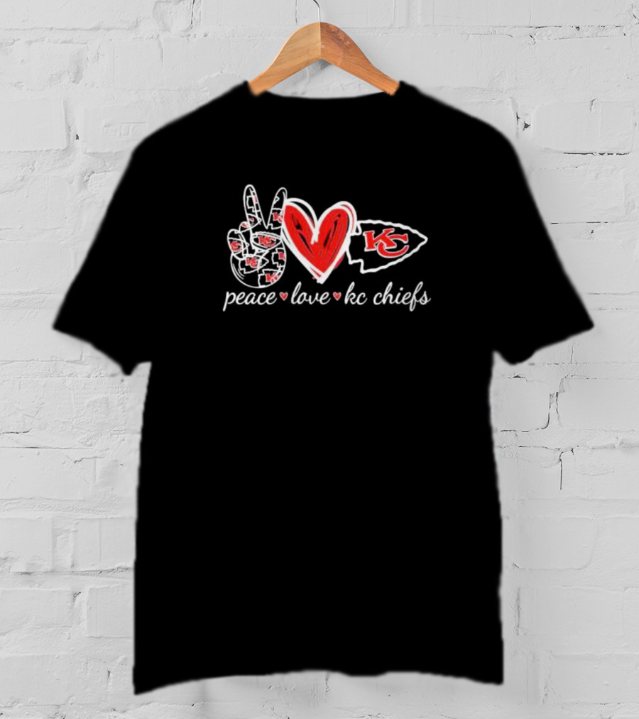 Peace Love KC Chiefs Football Fan Spirit T-Shirt