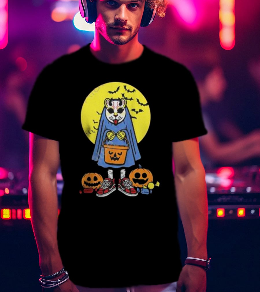 Home Team Trick Or Treat Halloween Costume With Pumpkins And Bats T-Shirt