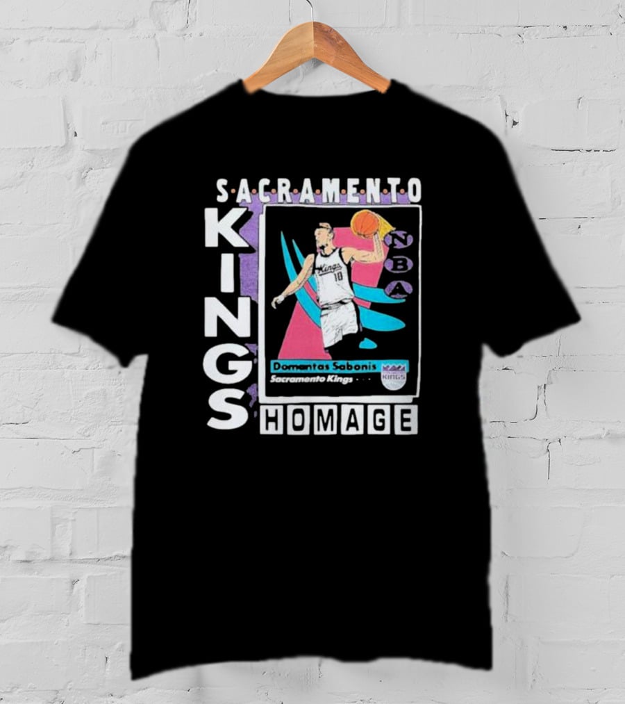 Sacramento Kings NBA Homage Domantas Sabonis Trading Card T-Shirt