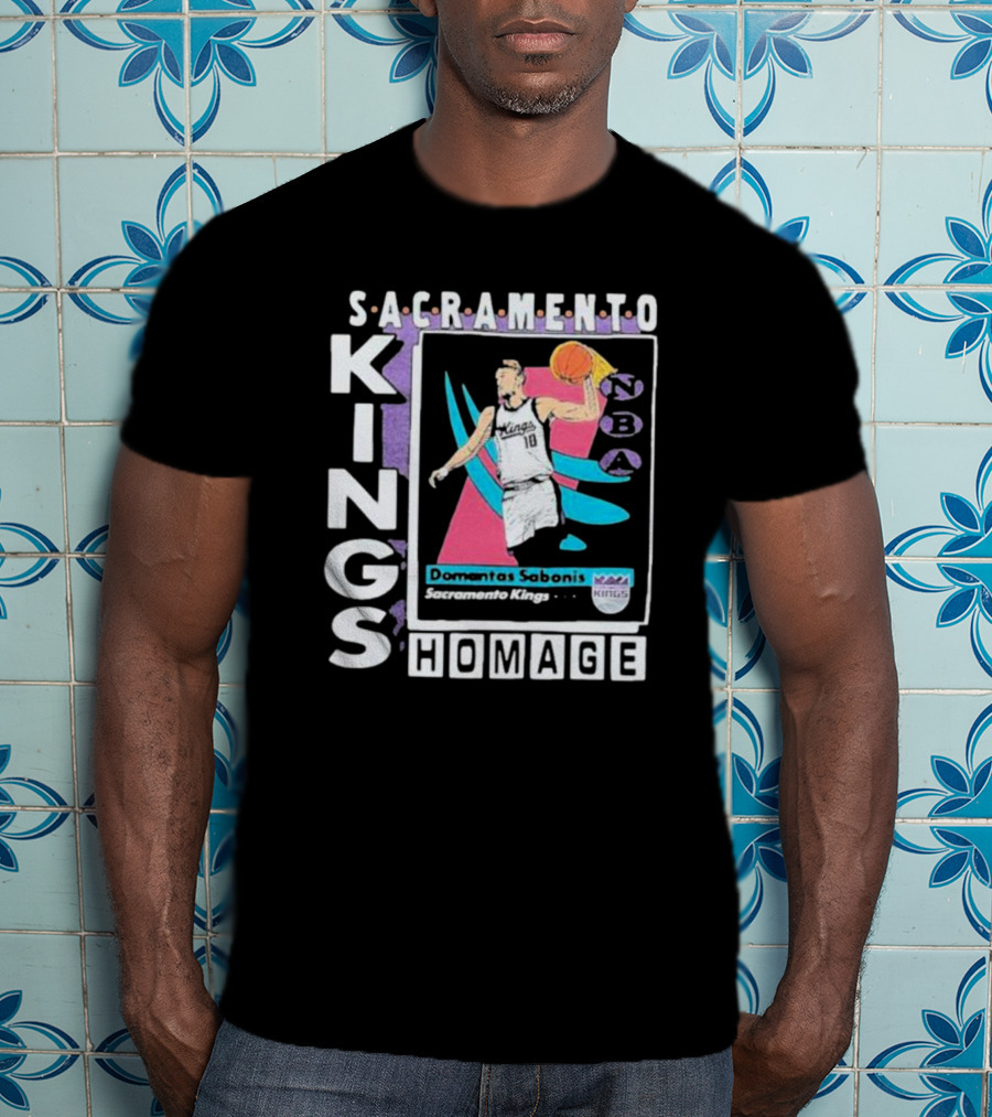 Sacramento Kings NBA Homage Domantas Sabonis Trading Card T-Shirt