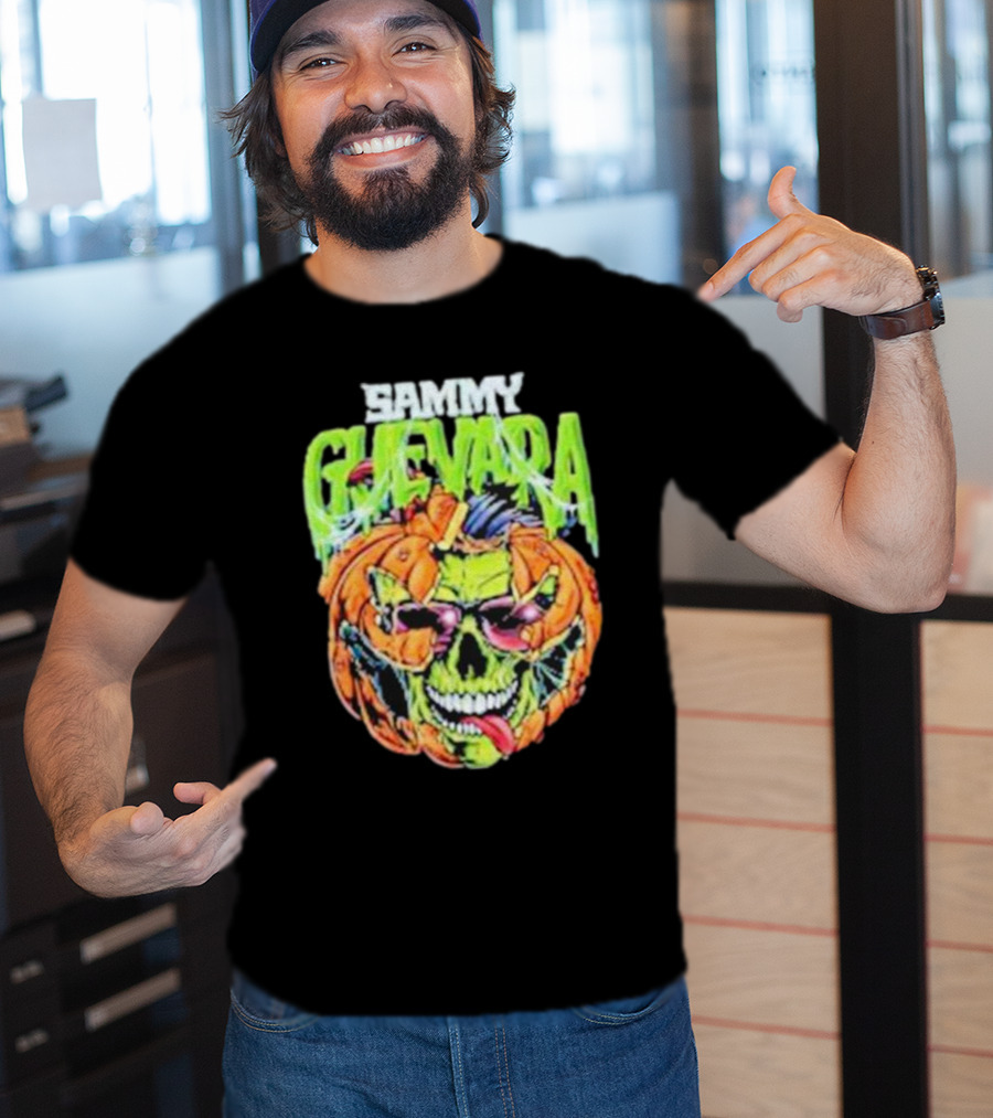 Sammy Guevara Goosebumps Halloween Pumpkin Skull T-Shirt