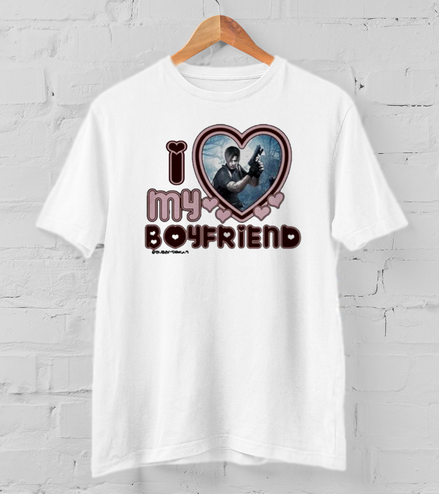 I Love My Boyfriend Leon Kennedy Heart T-Shirt