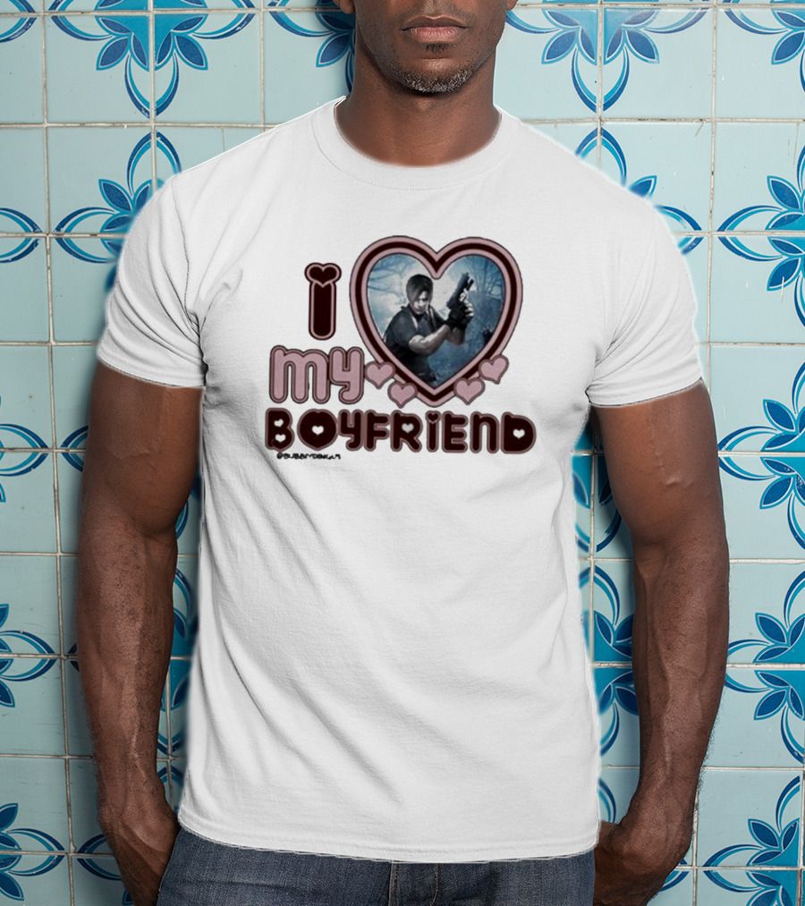 I Love My Boyfriend Leon Kennedy Heart T-Shirt