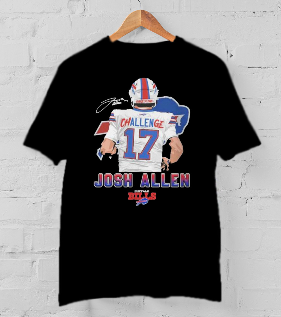 Josh Allen Challenge 17 Buffalo Bills Rise 17th T-Shirt