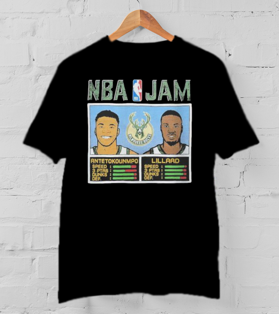 NBA Jam Milwaukee Bucks Antetokounmpo Lillard T-Shirt