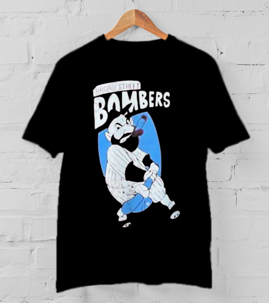 Phillies Marlins Playoff Broad Street Bombers Baseball Player With Bat And Beard T-Shirt