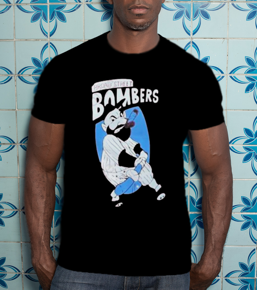 Phillies Marlins Playoff Broad Street Bombers Baseball Player With Bat And Beard T-Shirt