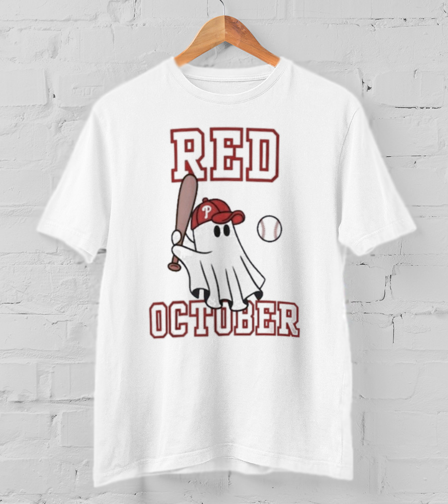 Red October Phillies Philadelphia Baseball Ghost T-Shirt