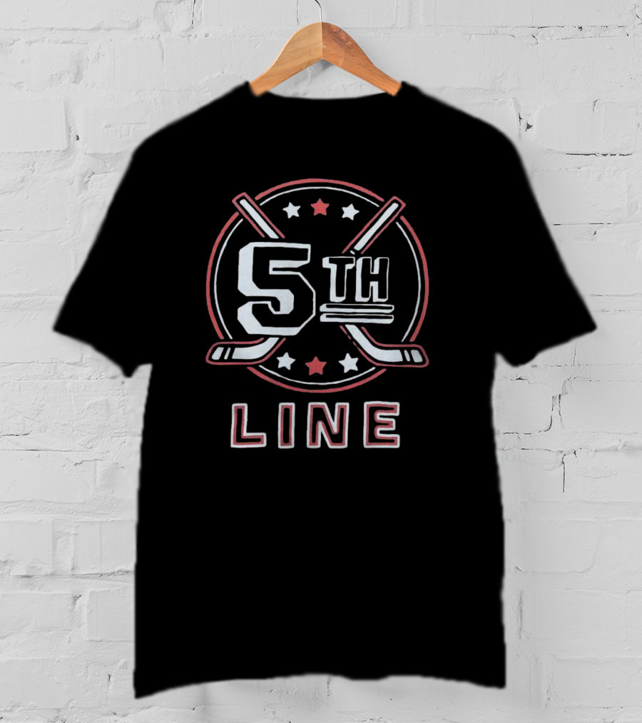 5th Line Crest Columbus Blue Hockey Sticks And Stars T-Shirt