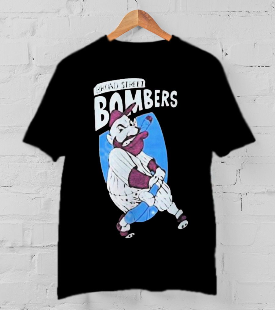 Broad Street Bombers Cartoon Baseball Character T-Shirt