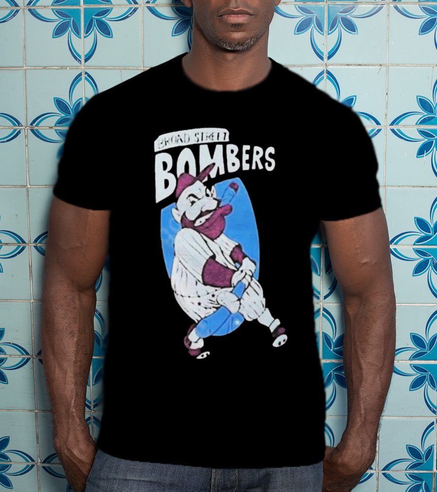 Broad Street Bombers Cartoon Baseball Character T-Shirt