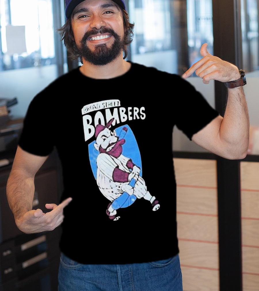 Broad Street Bombers Cartoon Baseball Character T-Shirt