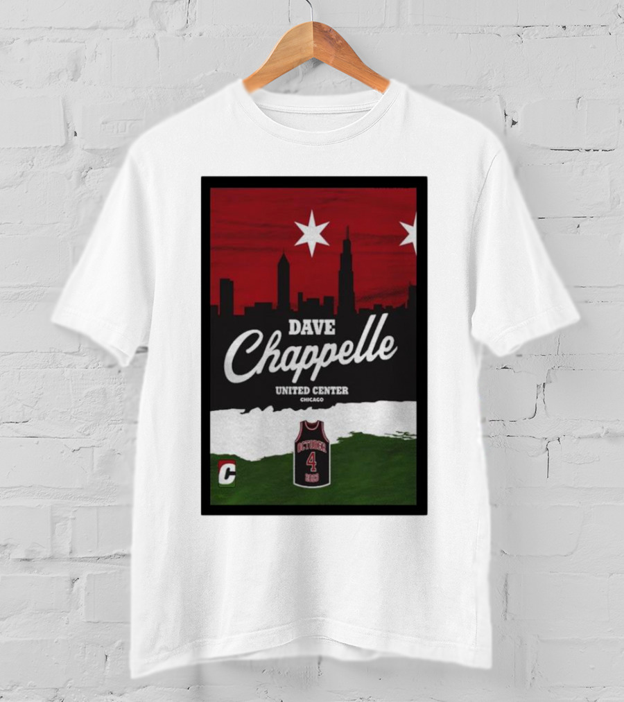 Dave Chappelle United Center Chicago October 4 Basketball Skyline T-Shirt