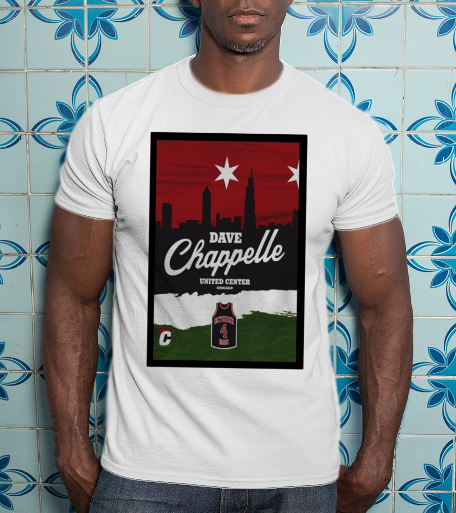 Dave Chappelle United Center Chicago October 4 Basketball Skyline T-Shirt