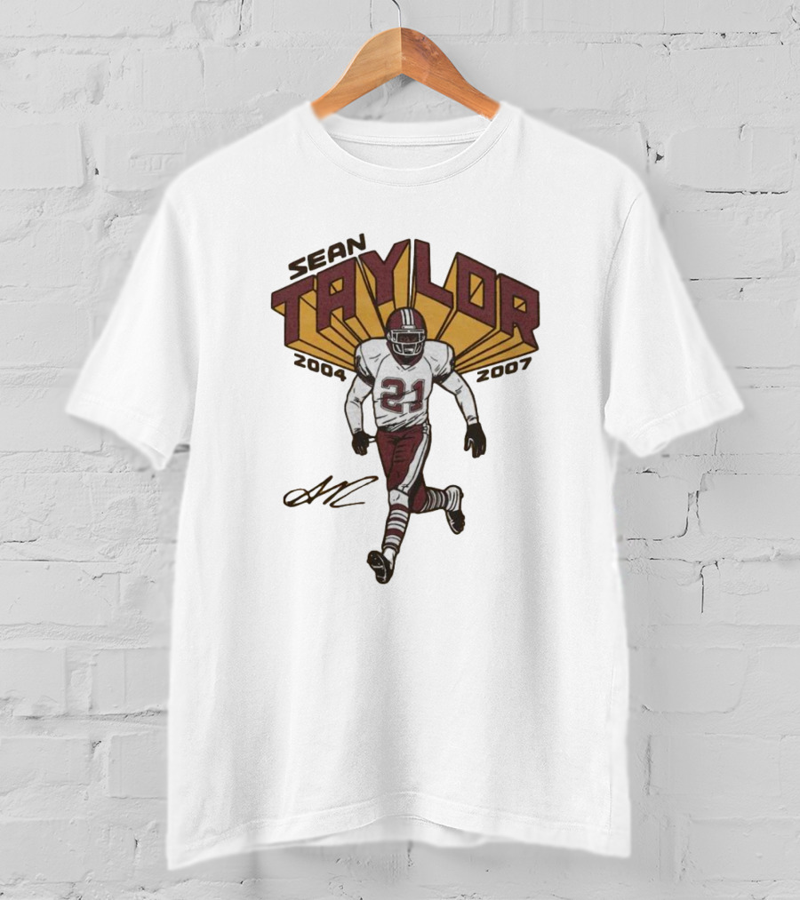 Sean Taylor 2004-2007 Washington 21 Signature T-Shirt