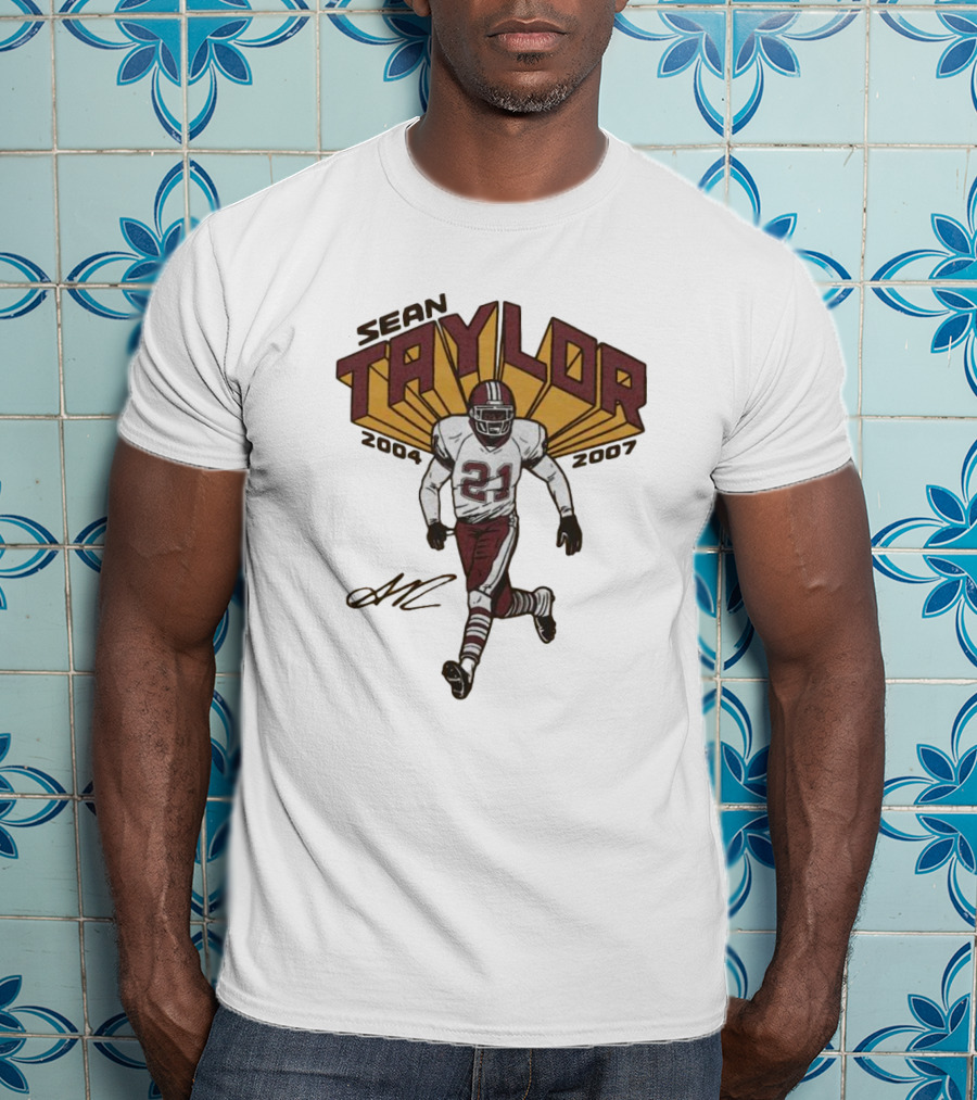 Sean Taylor 2004-2007 Washington 21 Signature T-Shirt
