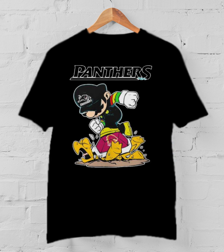 Panthers Mario Crushing Broncos Turtle Mashup T-Shirt