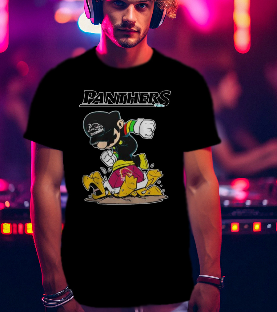 Panthers Mario Crushing Broncos Turtle Mashup T-Shirt