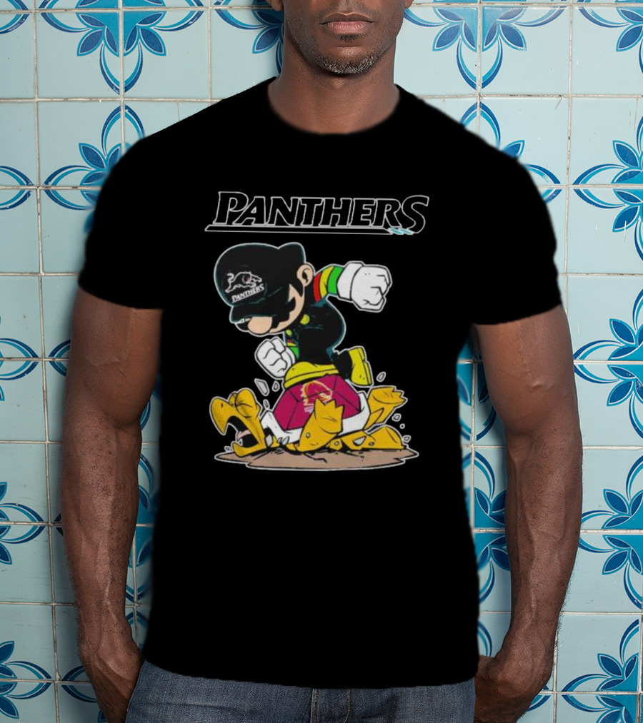 Panthers Mario Crushing Broncos Turtle Mashup T-Shirt