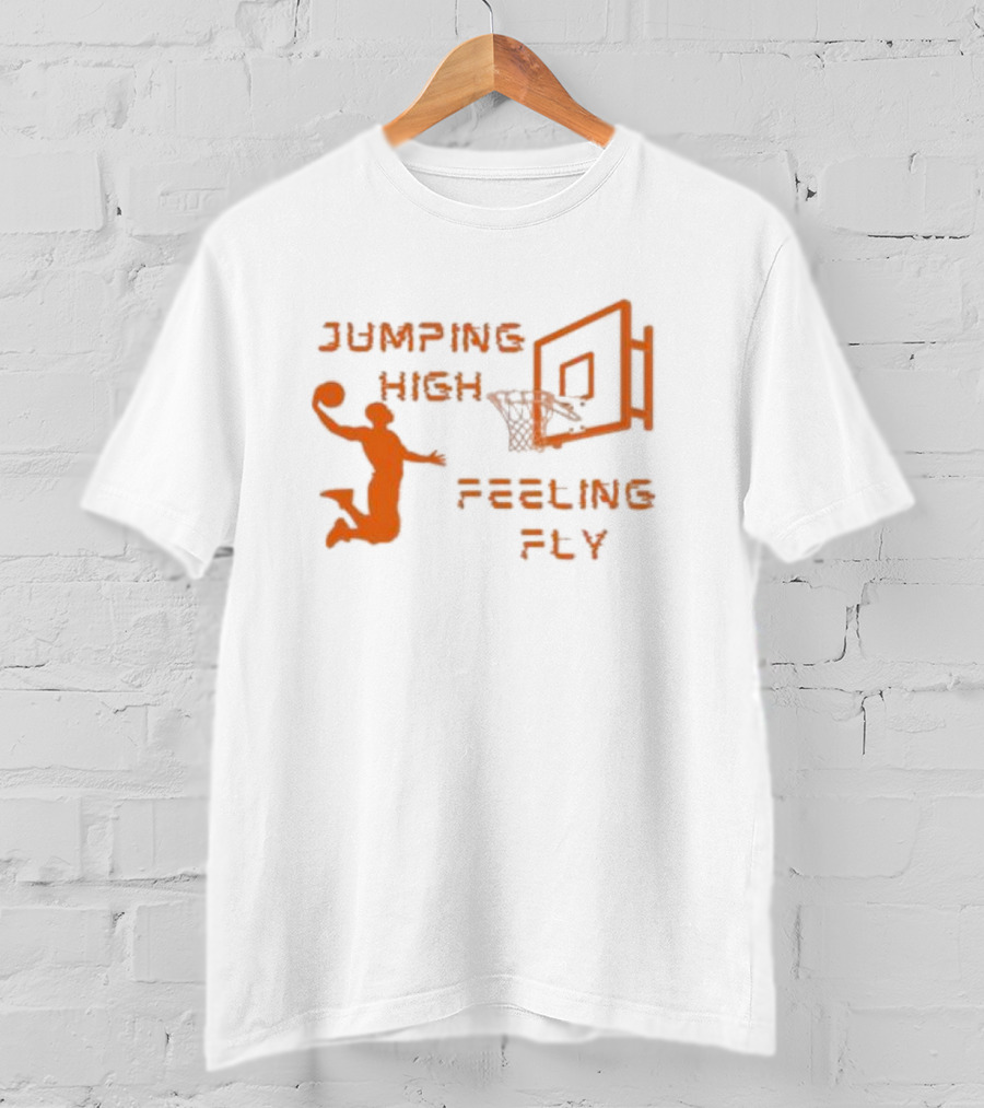 Jumping High Feeling Fly Basketball Dunk Hoops T-Shirt