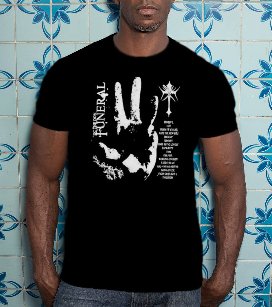 In Memory Of The Don Funeral: Handprint Cross And Words Of Reflection T-Shirt