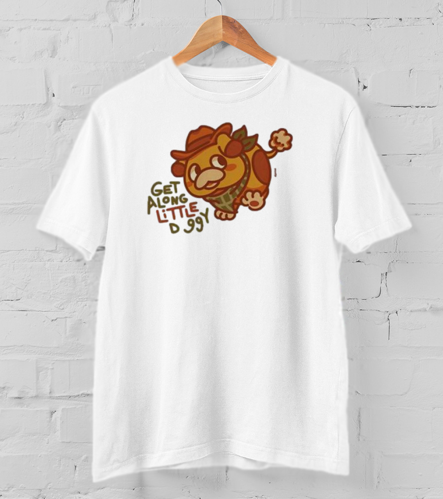 Get Along Little Doggy Cowboy Style Cartoon T-Shirt
