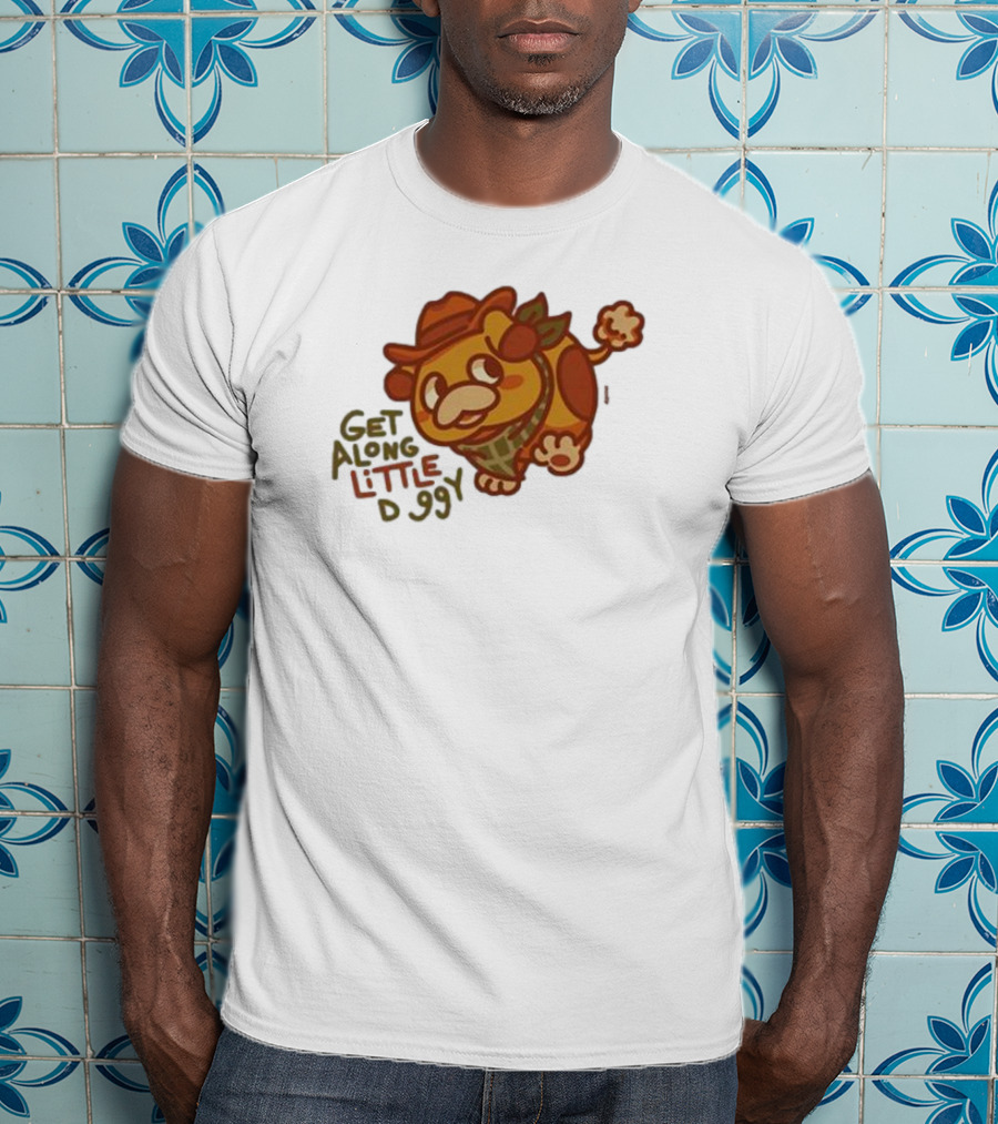 Get Along Little Doggy Cowboy Style Cartoon T-Shirt