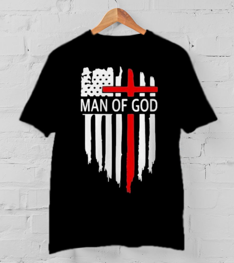 Man Of God American Flag Cross T-Shirt