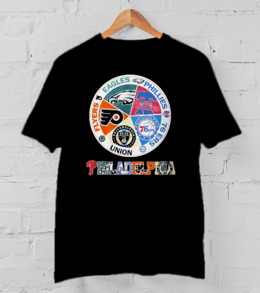 Philadelphia Flyers Eagles Phillies 76Ers Union Team T-Shirt