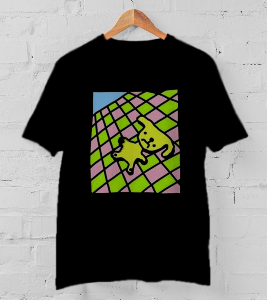 There's A Doggy On The Roof Checkerboard Zoe Bread T-Shirt