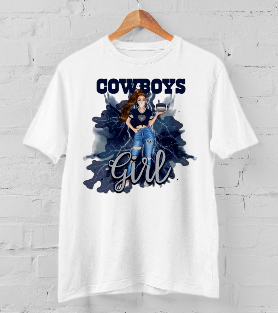 Cowboys Girl Unique Womens Dallas Cowboys Football Fan Fashion T-Shirt