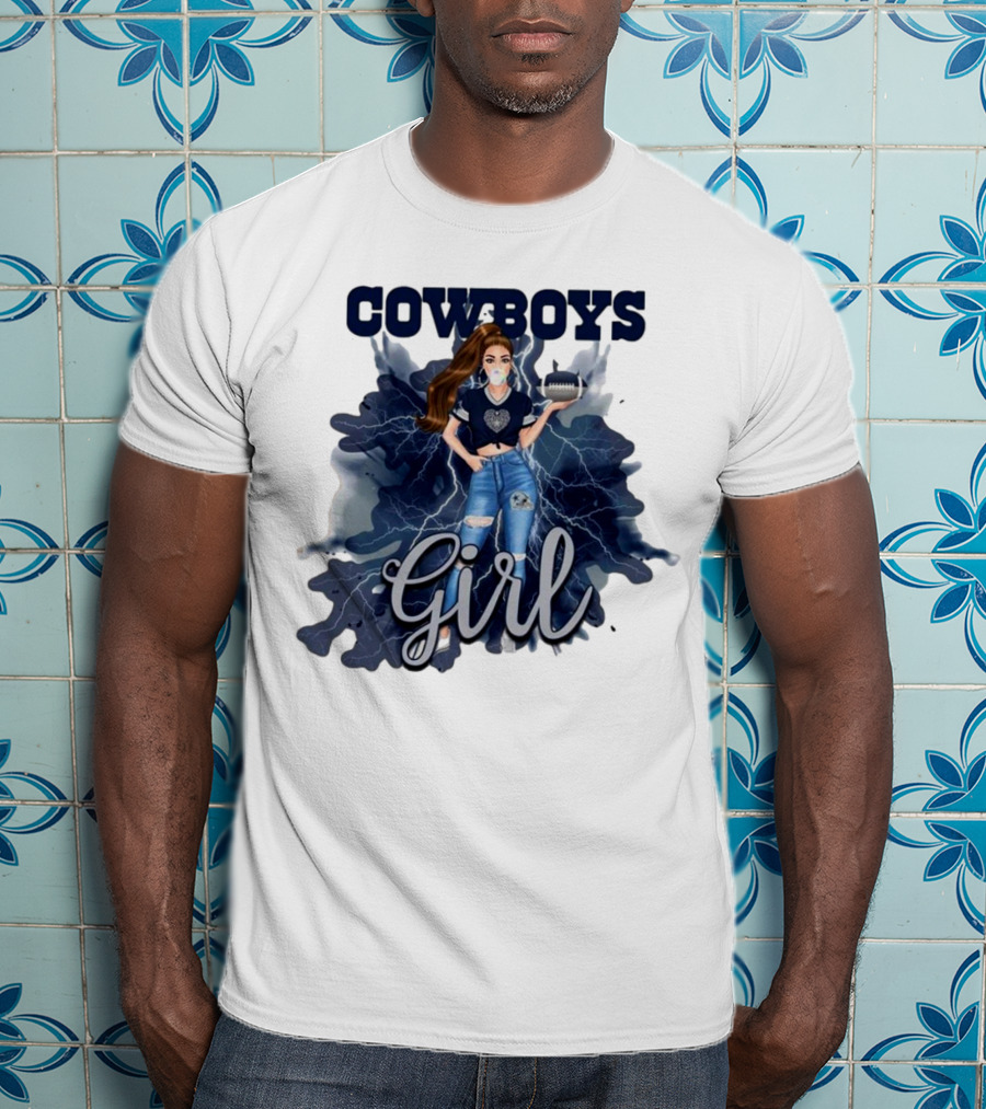 Cowboys Girl Unique Womens Dallas Cowboys Football Fan Fashion T-Shirt