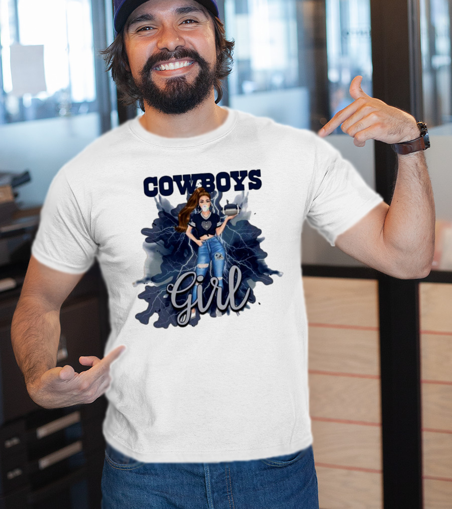 Cowboys Girl Unique Womens Dallas Cowboys Football Fan Fashion T-Shirt