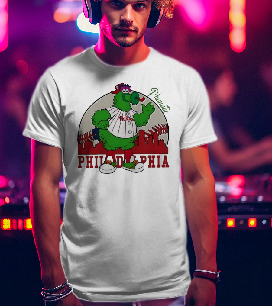Philly Phanatic Philadelphia Skyline Baseball Phillies T-Shirt