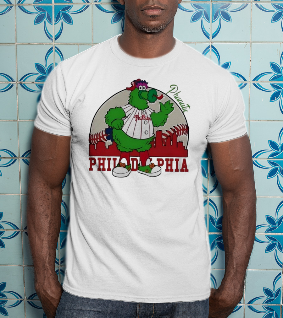Philly Phanatic Philadelphia Skyline Baseball Phillies T-Shirt