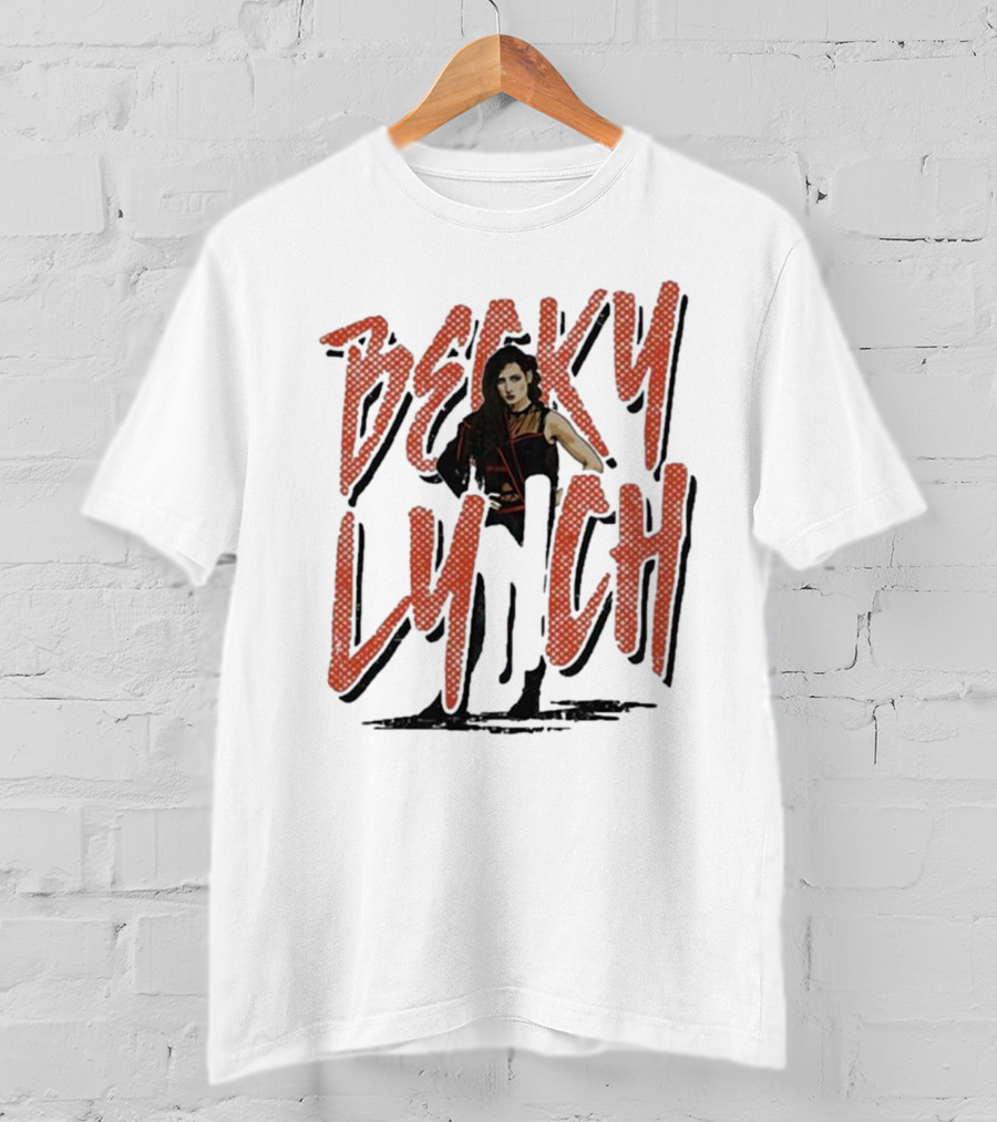 Becky Lynch Heather Gray Name Rough Text With Image T-Shirt
