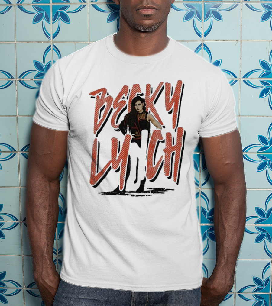 Becky Lynch Heather Gray Name Rough Text With Image T-Shirt