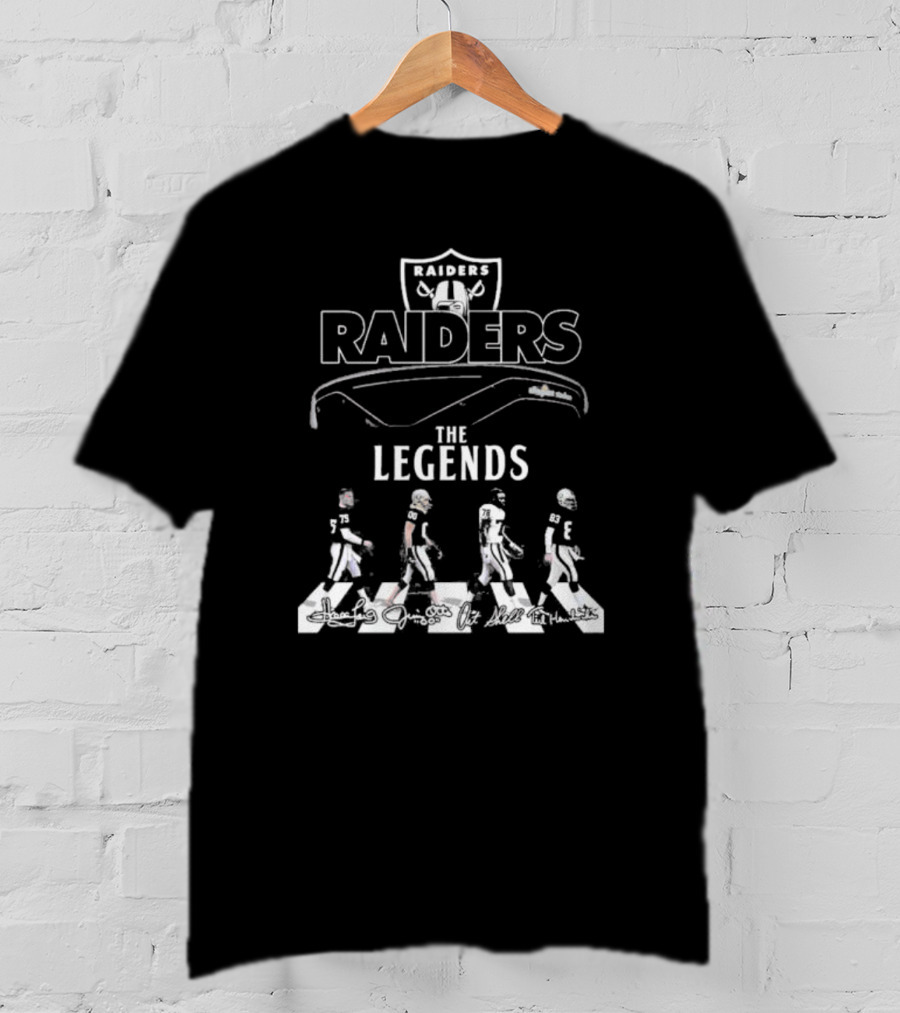 Raiders Legends Walking With Signatures And Iconic Players T-Shirt