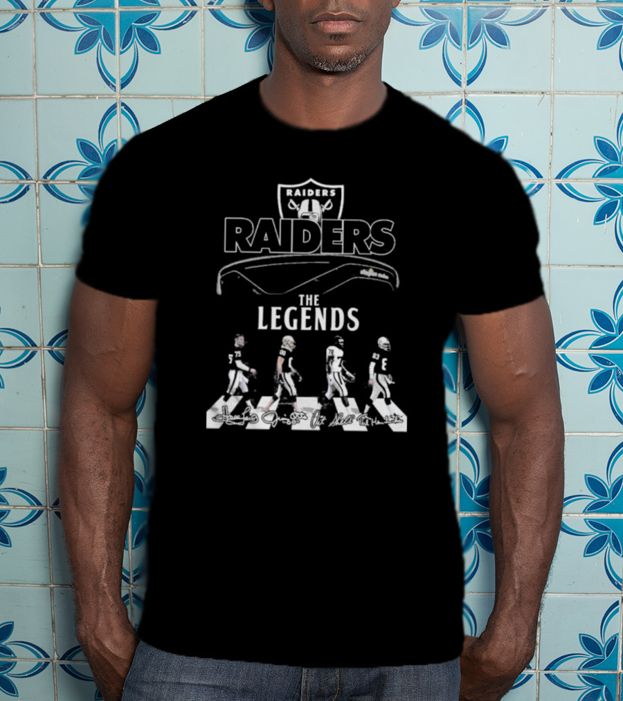 Raiders Legends Walking With Signatures And Iconic Players T-Shirt