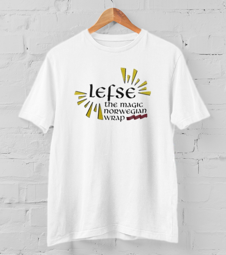 Lefse The Magic Norwegian Wrap Norway Flag Sparkling Yellow Highlights T-Shirt