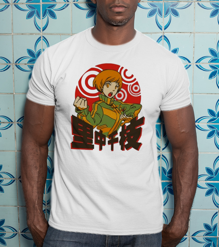 Persona 4 Dragon’s Fury Chie Satonaka Retro Red Circles T-Shirt